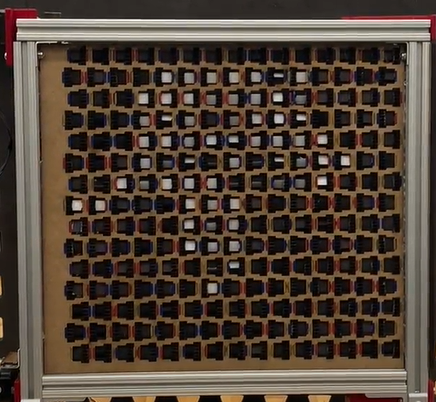 An example image of someone displayed on the mechanical mirror