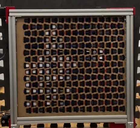An example image of someone displayed on the mechanical mirror