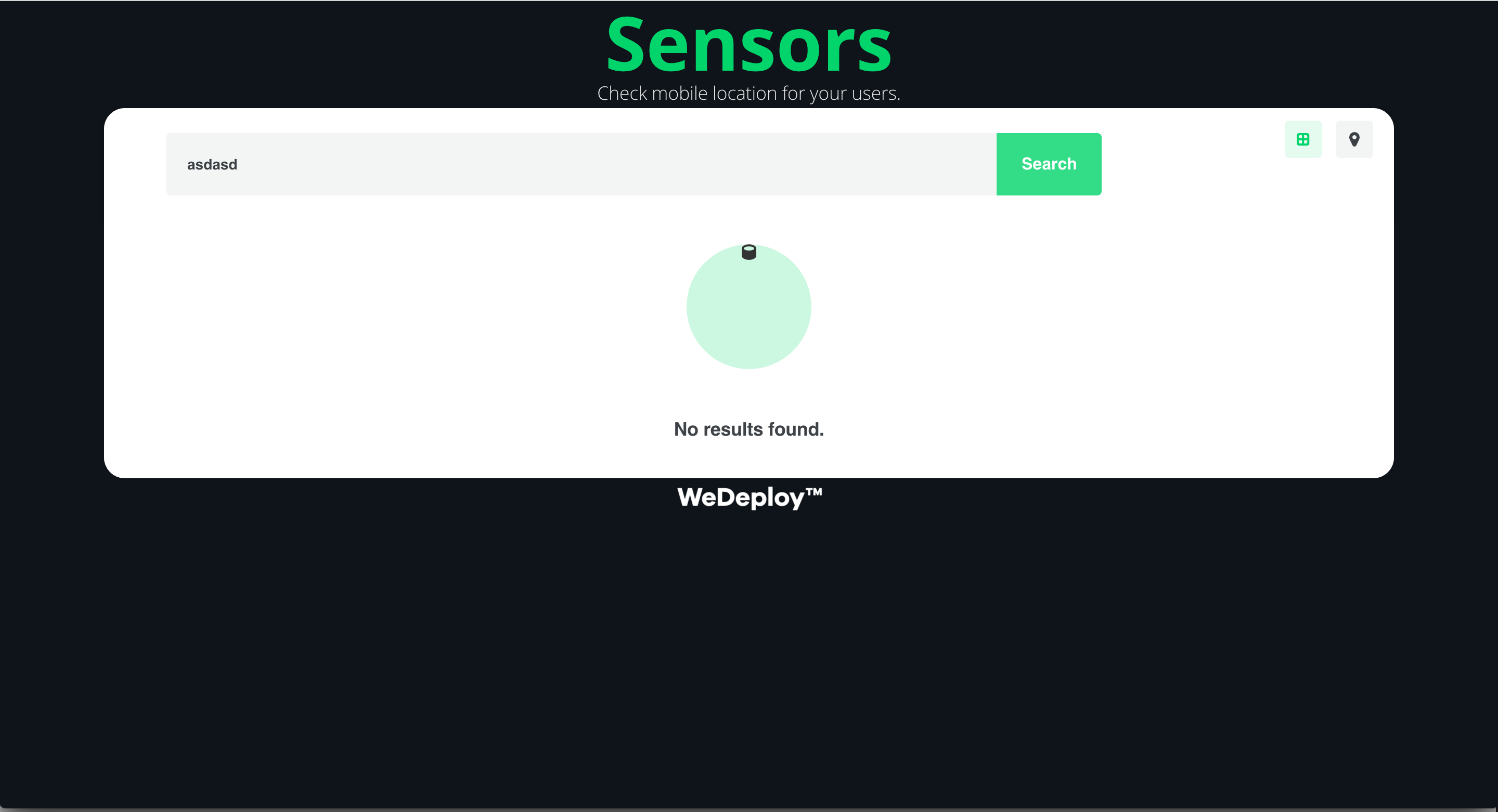 Interfaz de usuario: sensor no encontrado