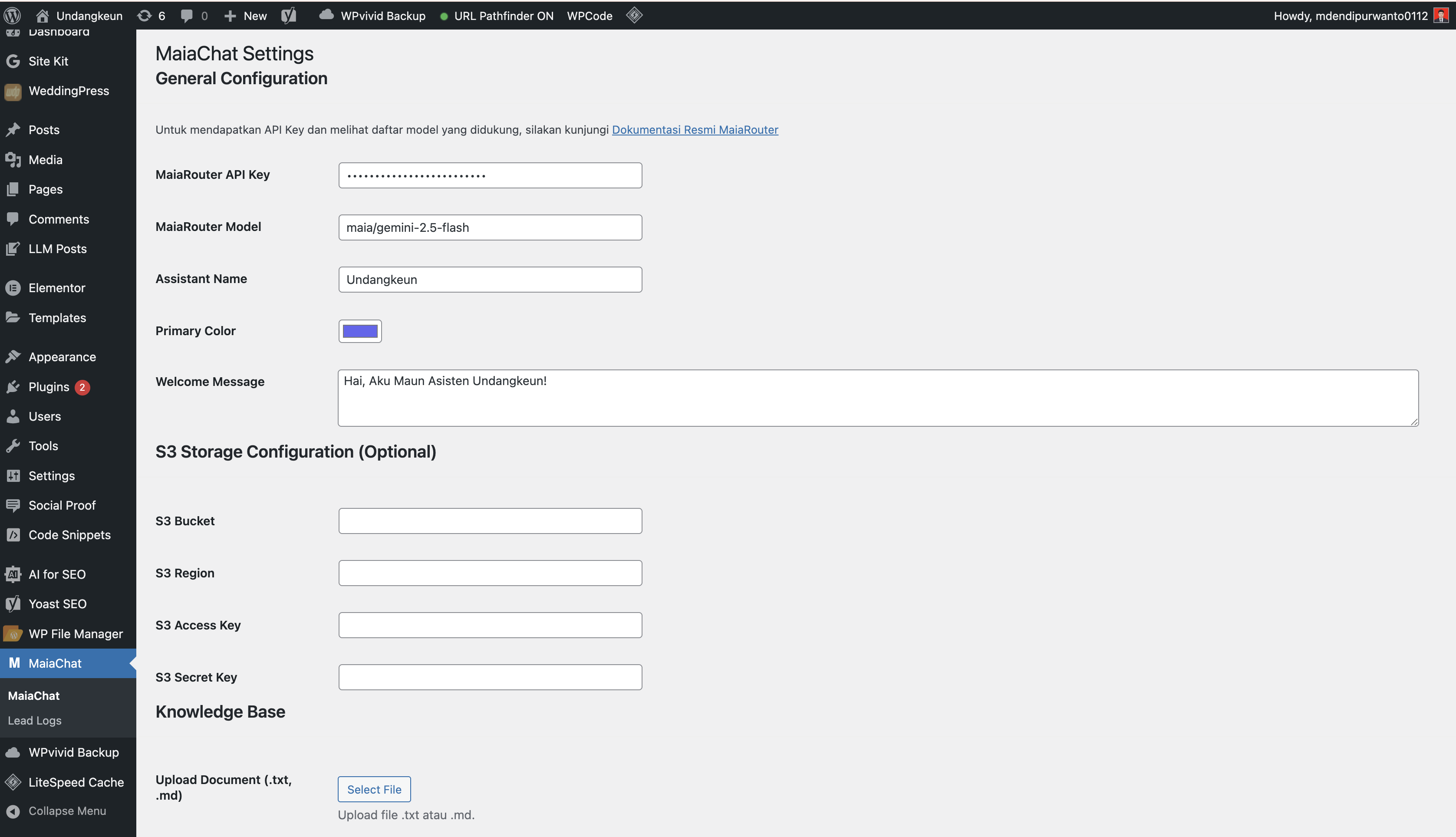 Admin Settings
