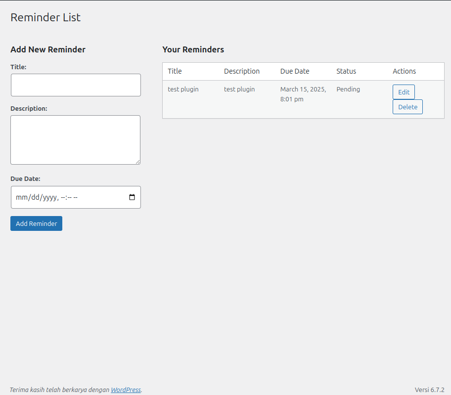Admin Interface