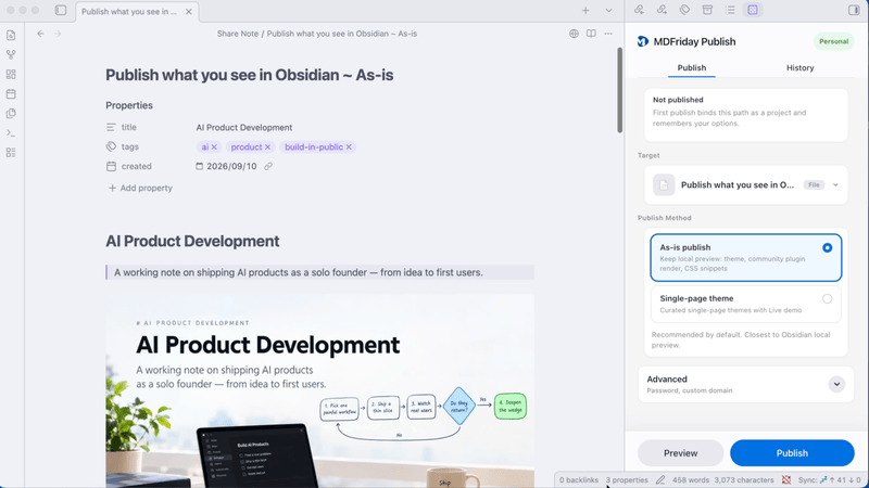GIF: Publish a Note as-is