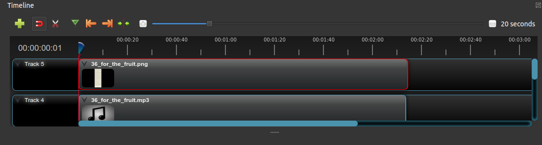 Timeline with image and audio