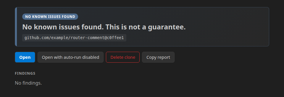 Stack3 verdict with no known issues