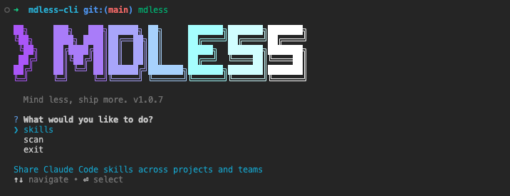 mdless cli screenshot