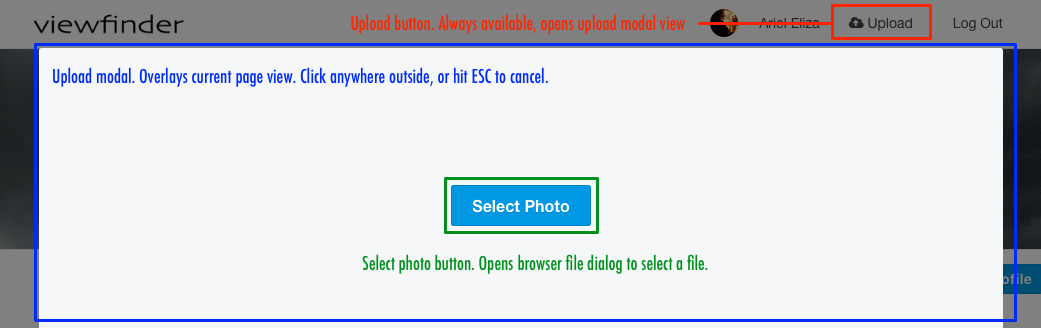 Image of upload modal, initial state