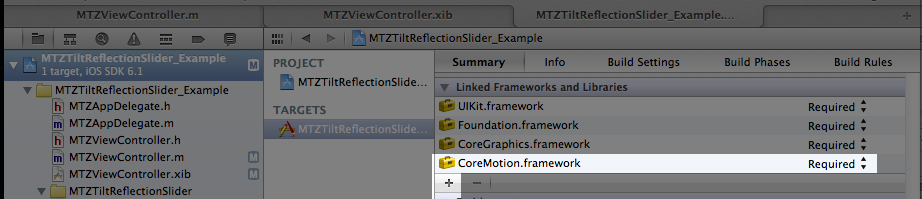 Add CoreMotion Framework