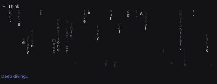 Matrix Think turns live reasoning into text rain