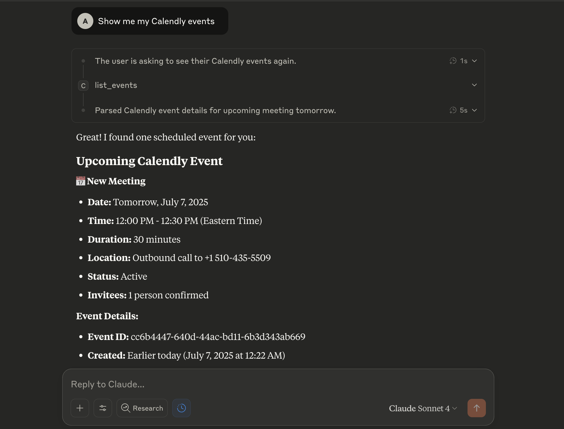 Calendly MCP Server Demo