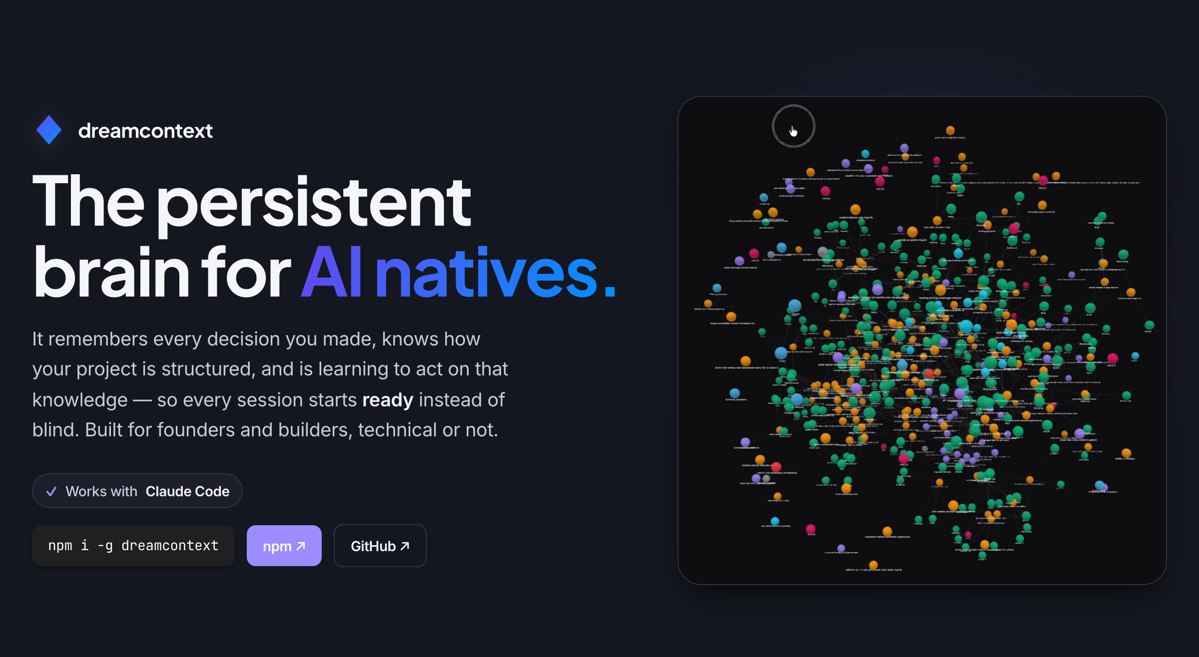 dreamcontext — the persistent brain for your AI agents