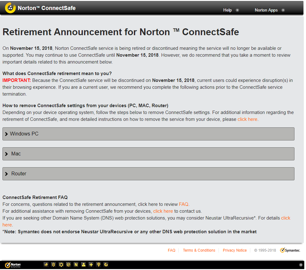 how to remove norton connectsafe