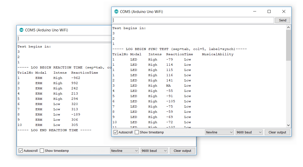 Arduino Reaction Time Test Synch Exercise