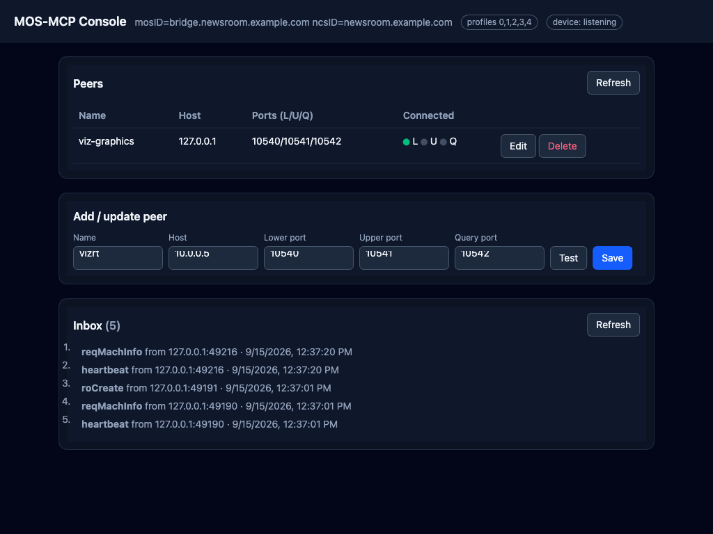 MOS-MCP admin console
