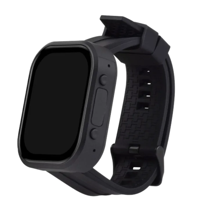 The Waveshare 2.06-inch watch on its strap