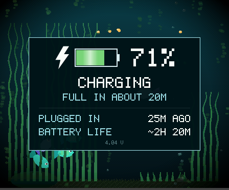 The battery page, charging