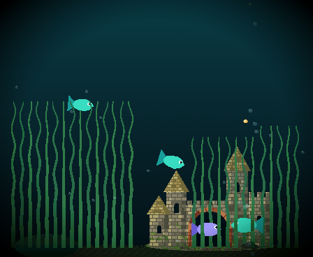 The castle BEHIND the grass