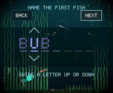 Naming a fish on the letter wheel