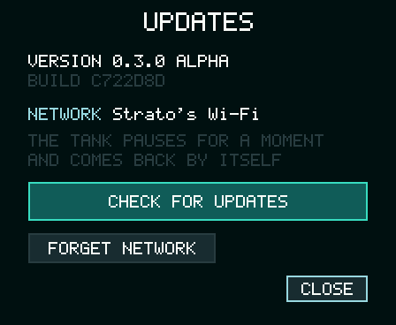 The updates page