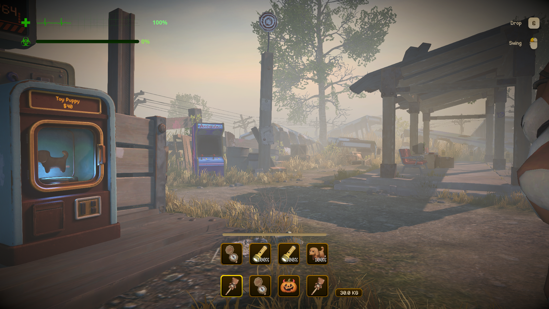 Inventory bar with 8 slots in a 2x4 grid