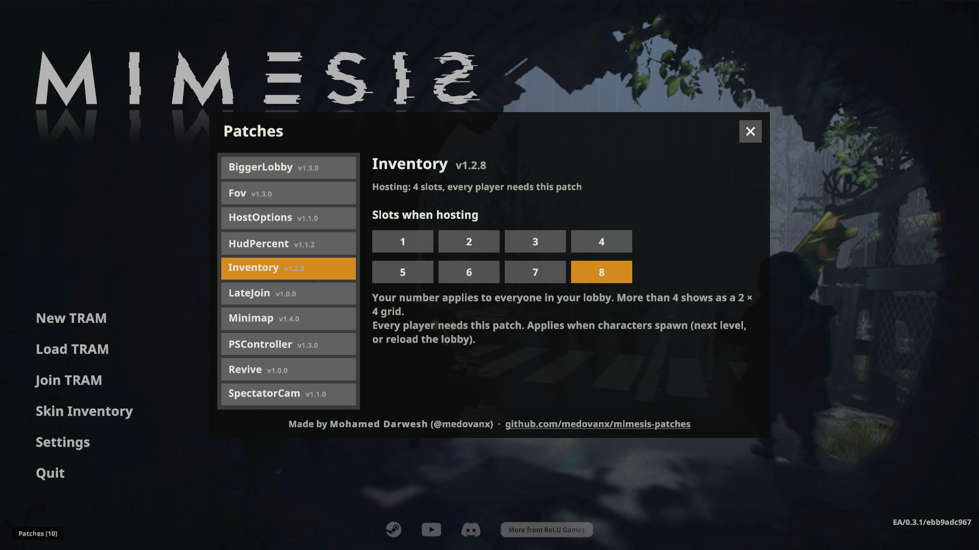Patches > Inventory settings