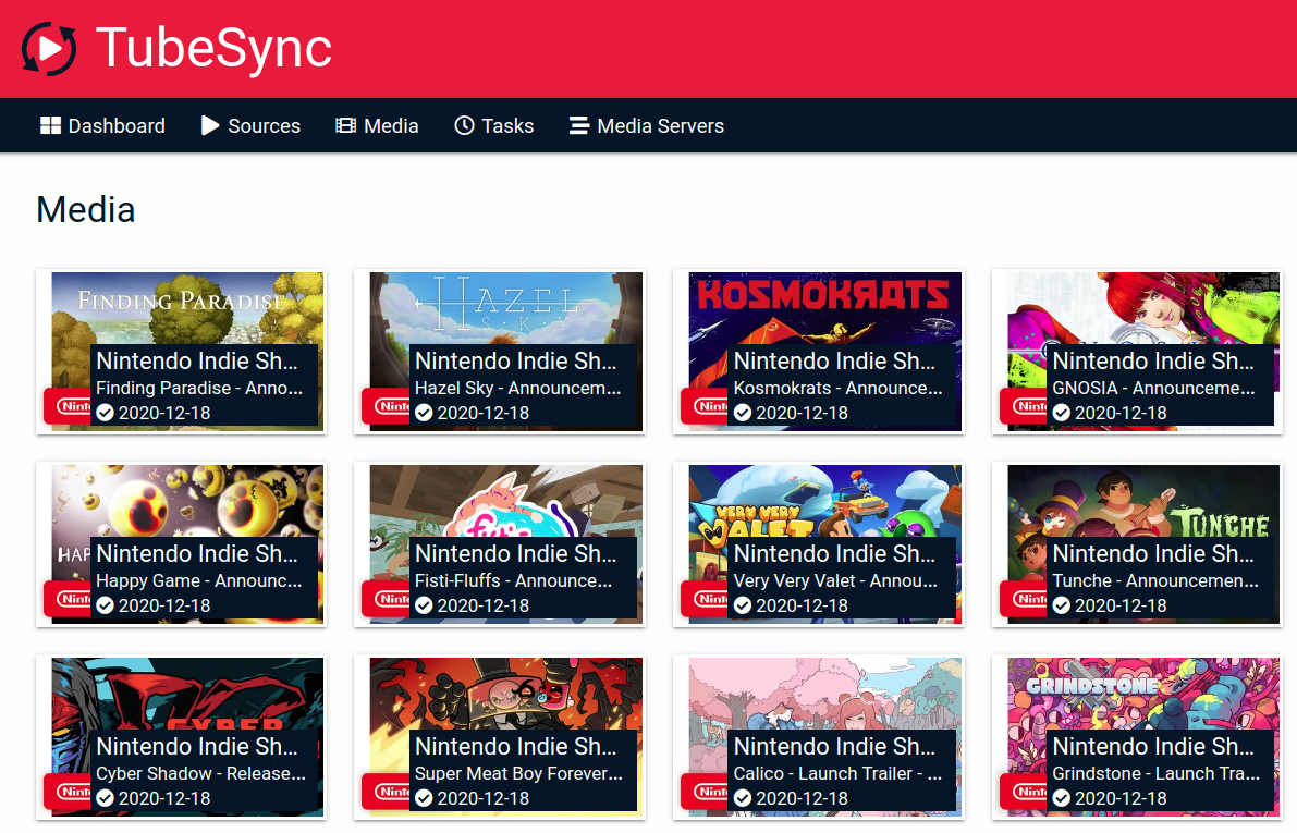 TubeSync media overview
