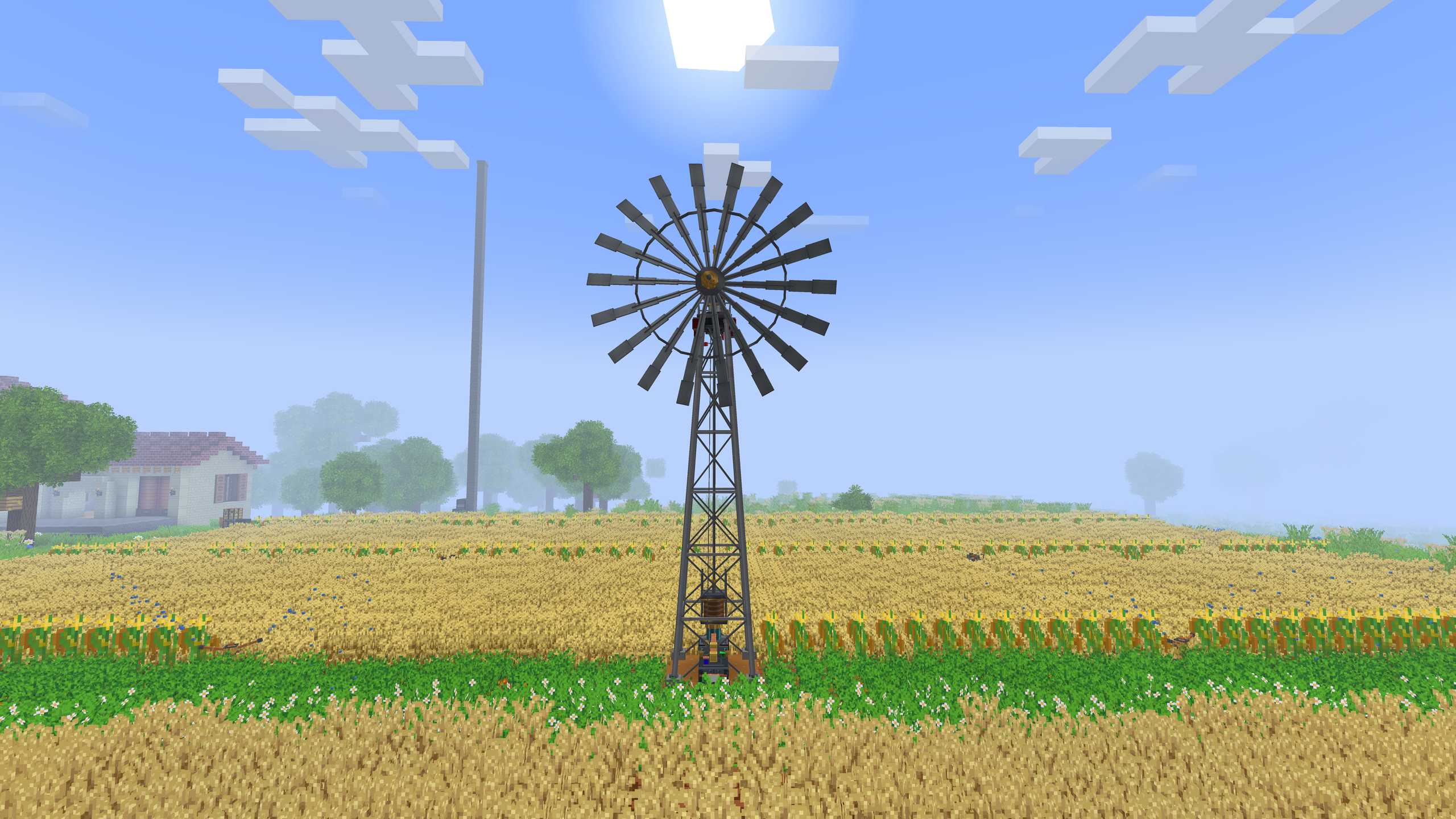 Windpump tower in a farm