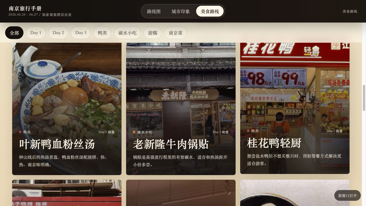 Nanjing food guide with local dishes, restaurants, and category filters