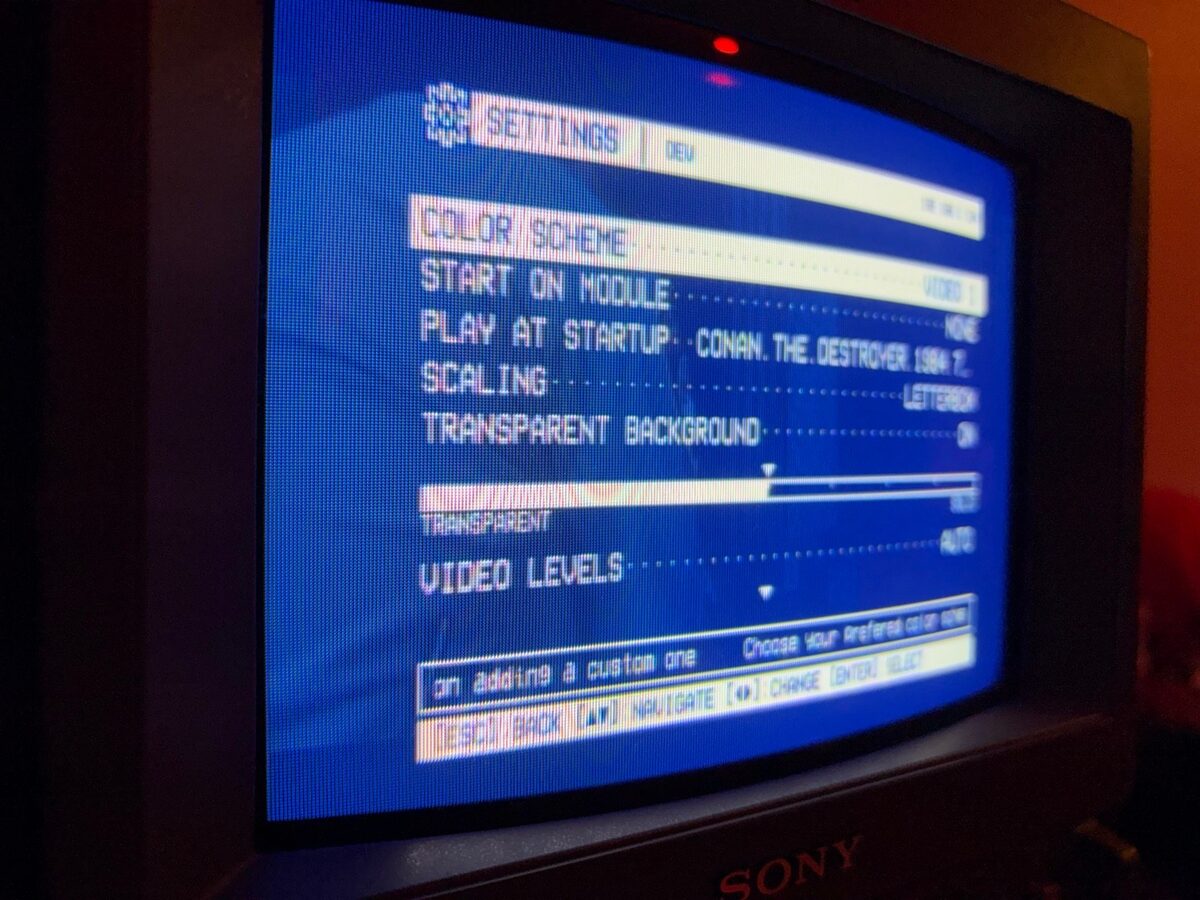 OSD/OS's Settings on a Sony CRT