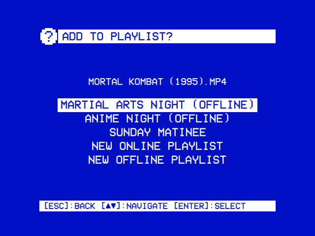 Add to playlist? The playlists, then New Online Playlist and New Offline Playlist