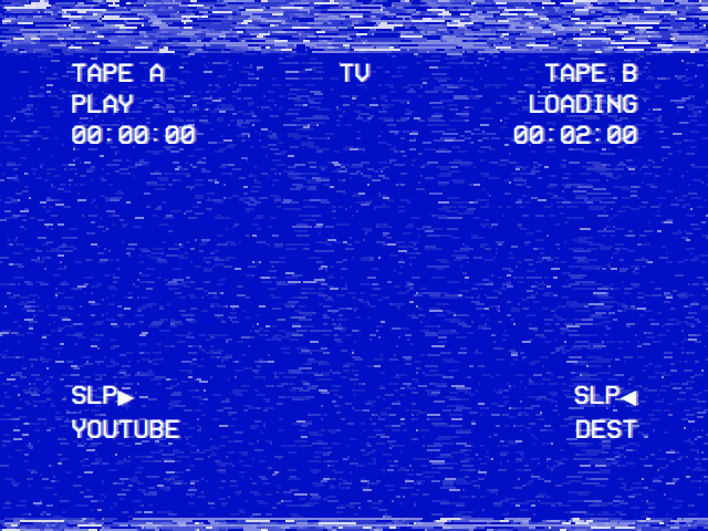 The loading screen: a tape loading, TAPE A PLAY and TAPE B LOADING