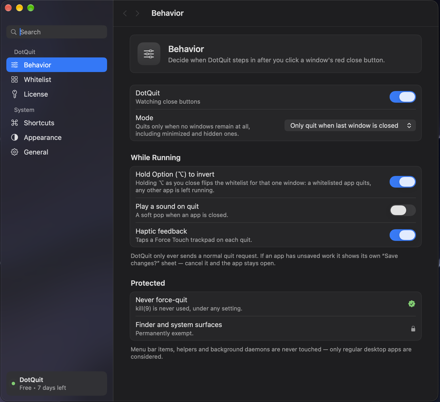 DotQuit screenshot 2