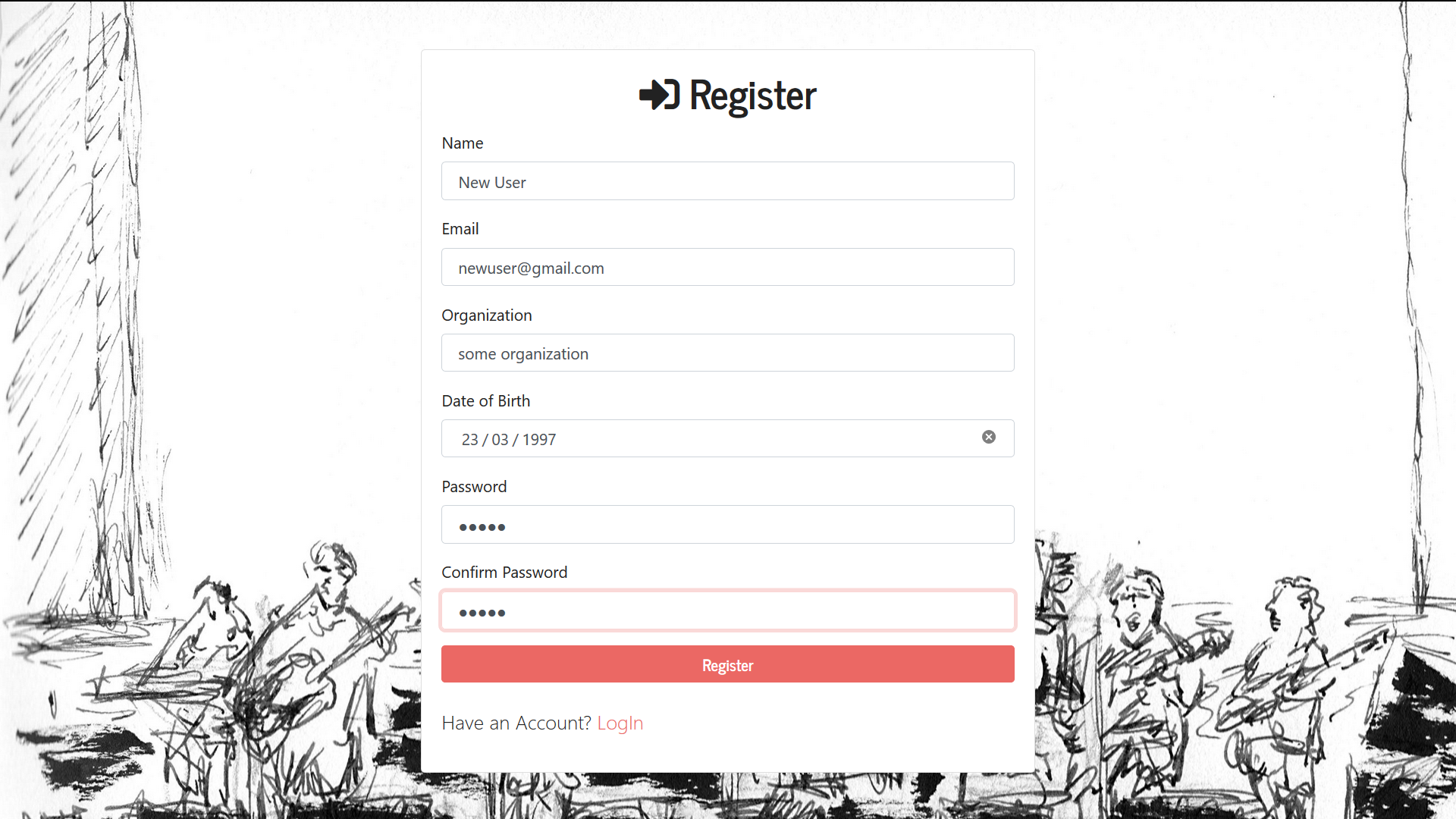 Register-screen