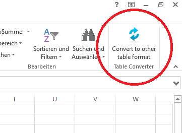 Convert to other table format button