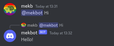 Discord chat with the bot