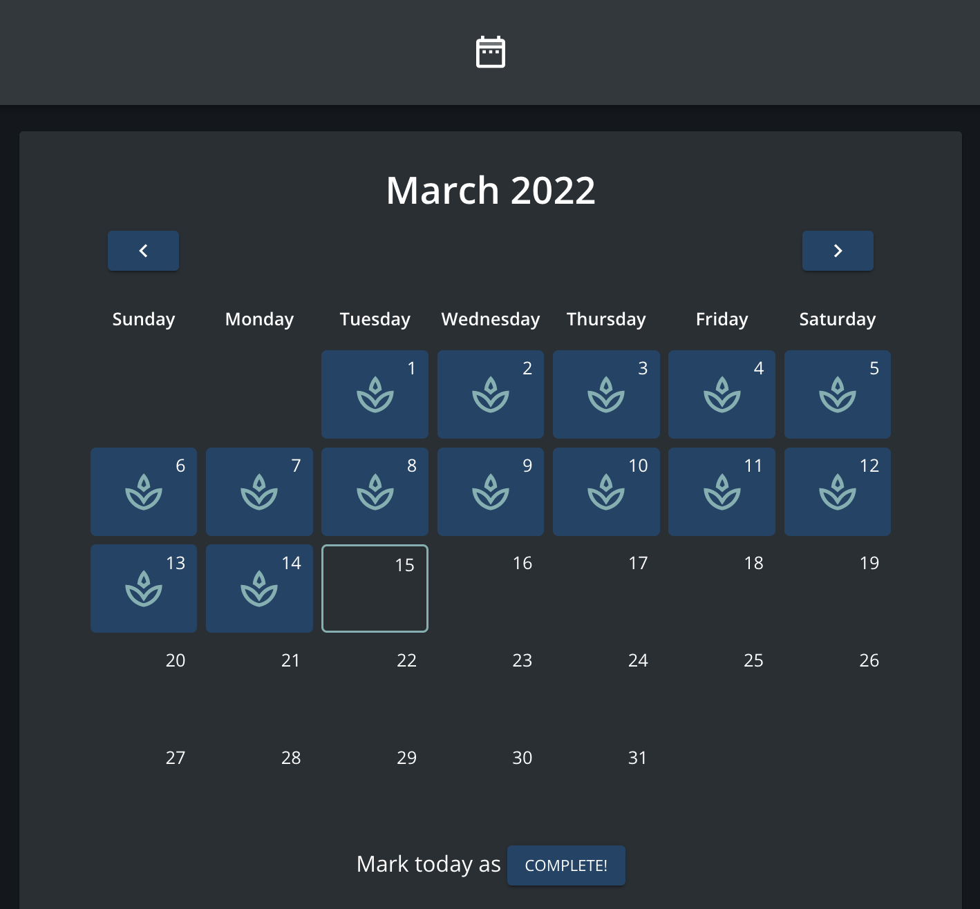 Github - Melansons Habit-calendar: Daily Check-in Calendar To Help Keep 