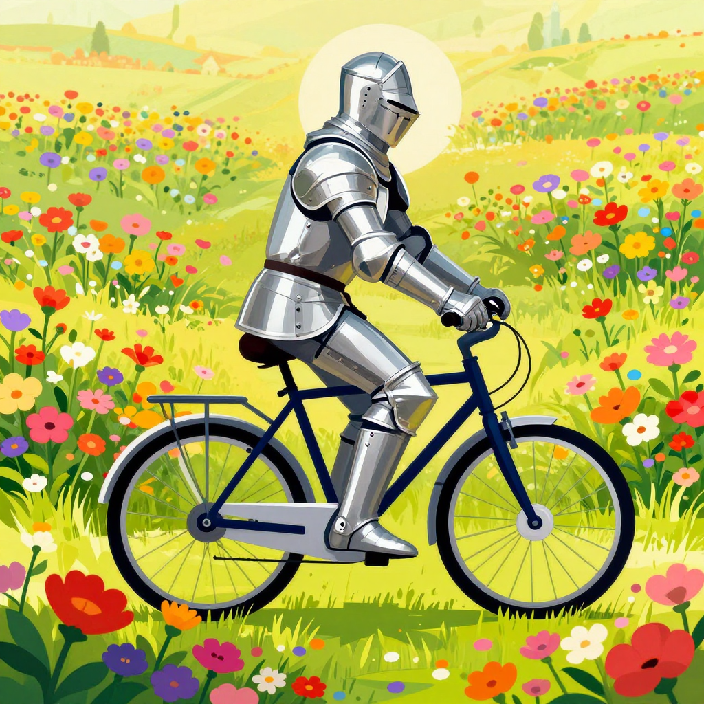 INTENTIO - Medieval knight riding a bicycle