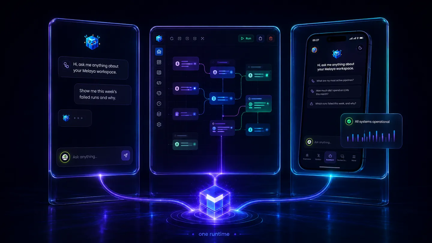 Melaya: assistant, agent builder and paired phone on one runtime