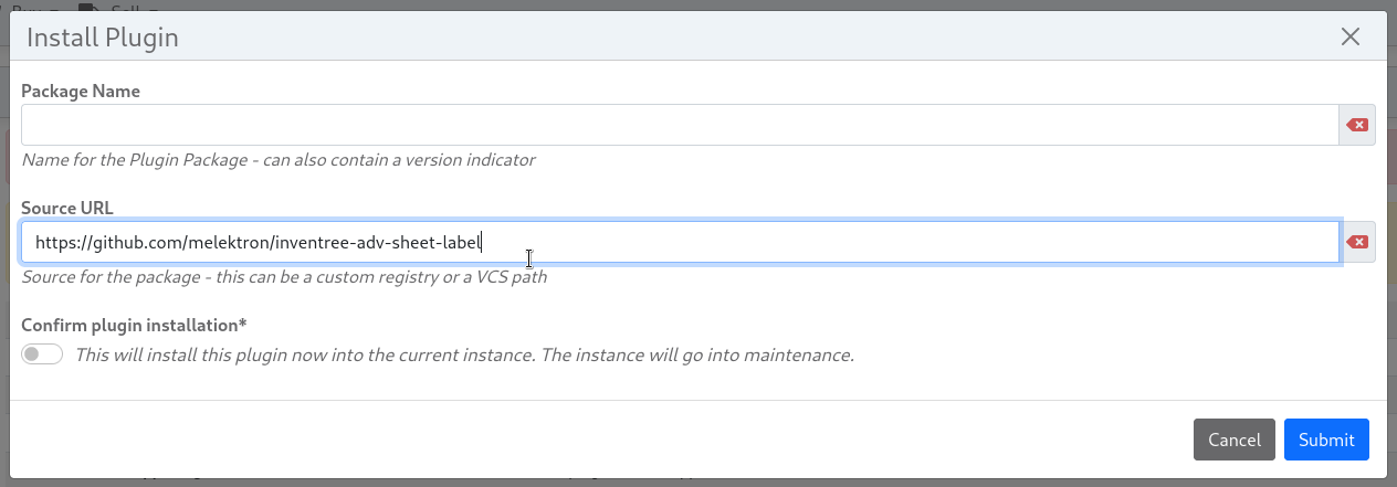 Install plugin from VCS