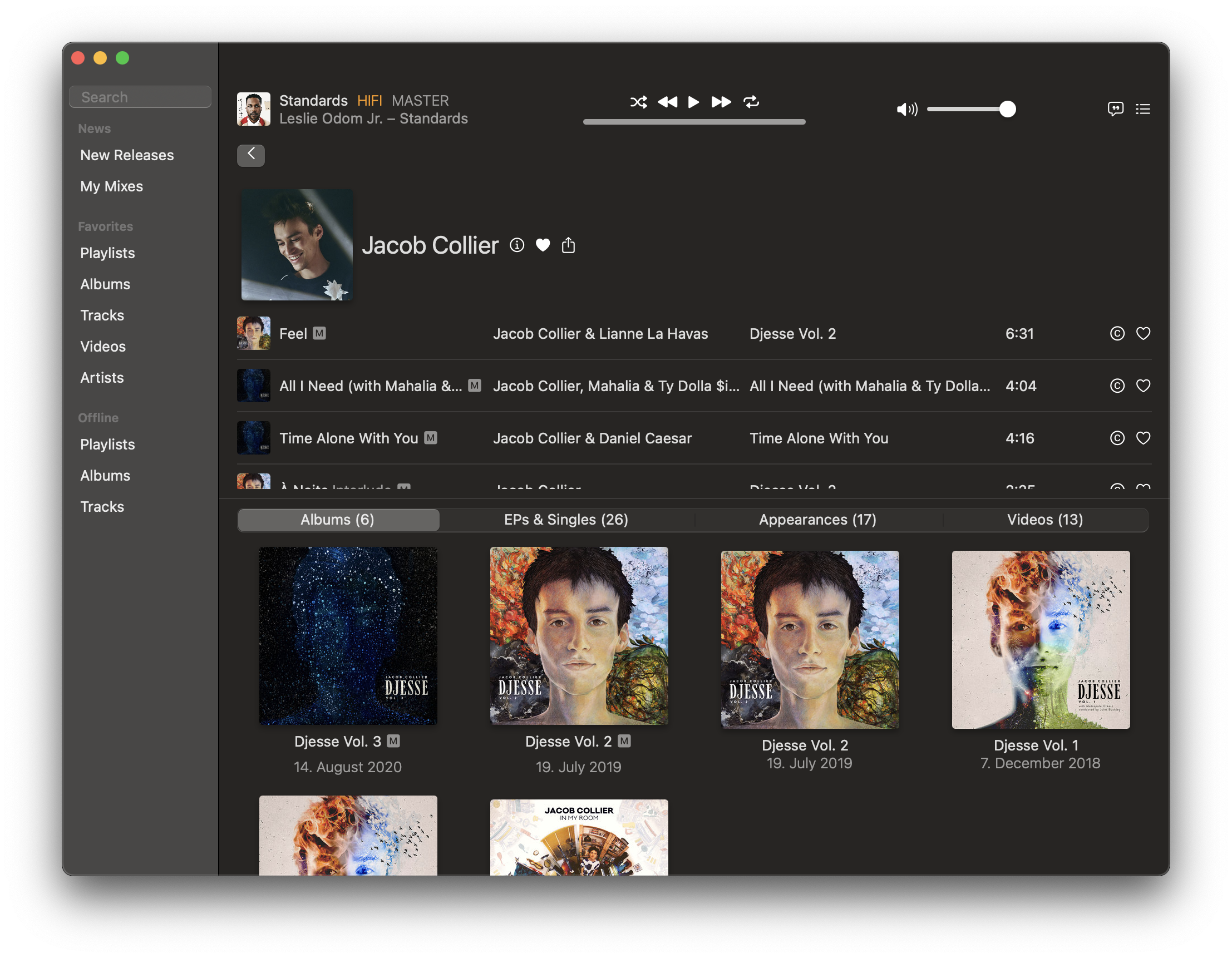 Artist View (Dark Mode)