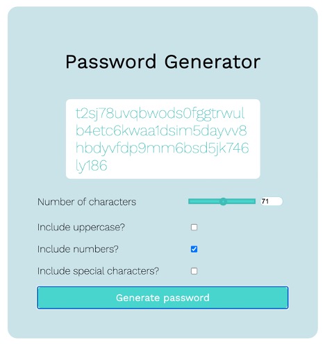 Password generator with longer password