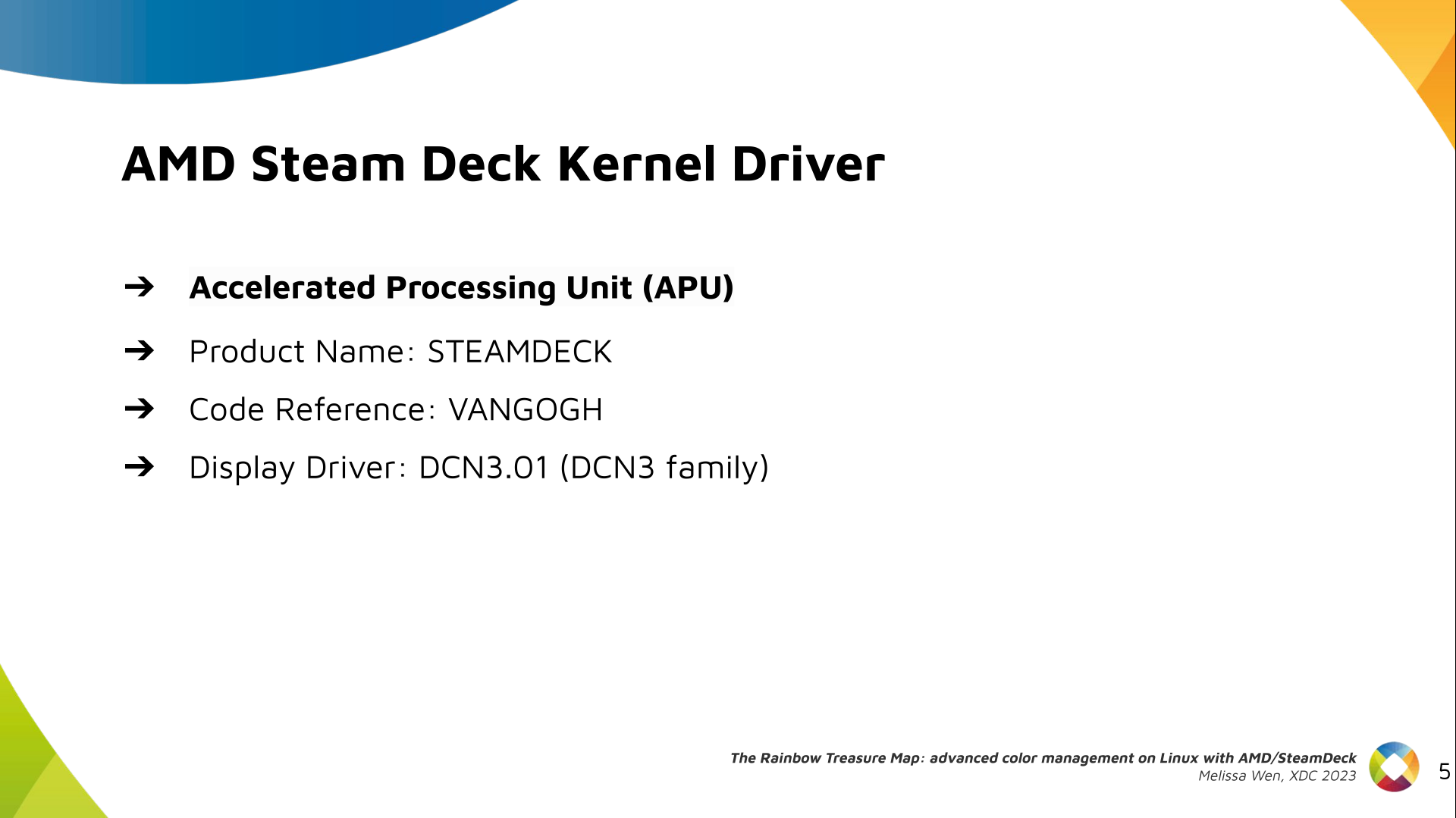 Slide 5: Describe the AMD/SteamDeck - our hardware