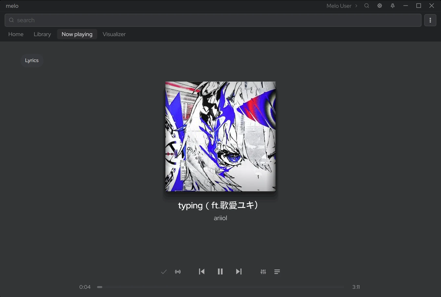 Screenshot of melo