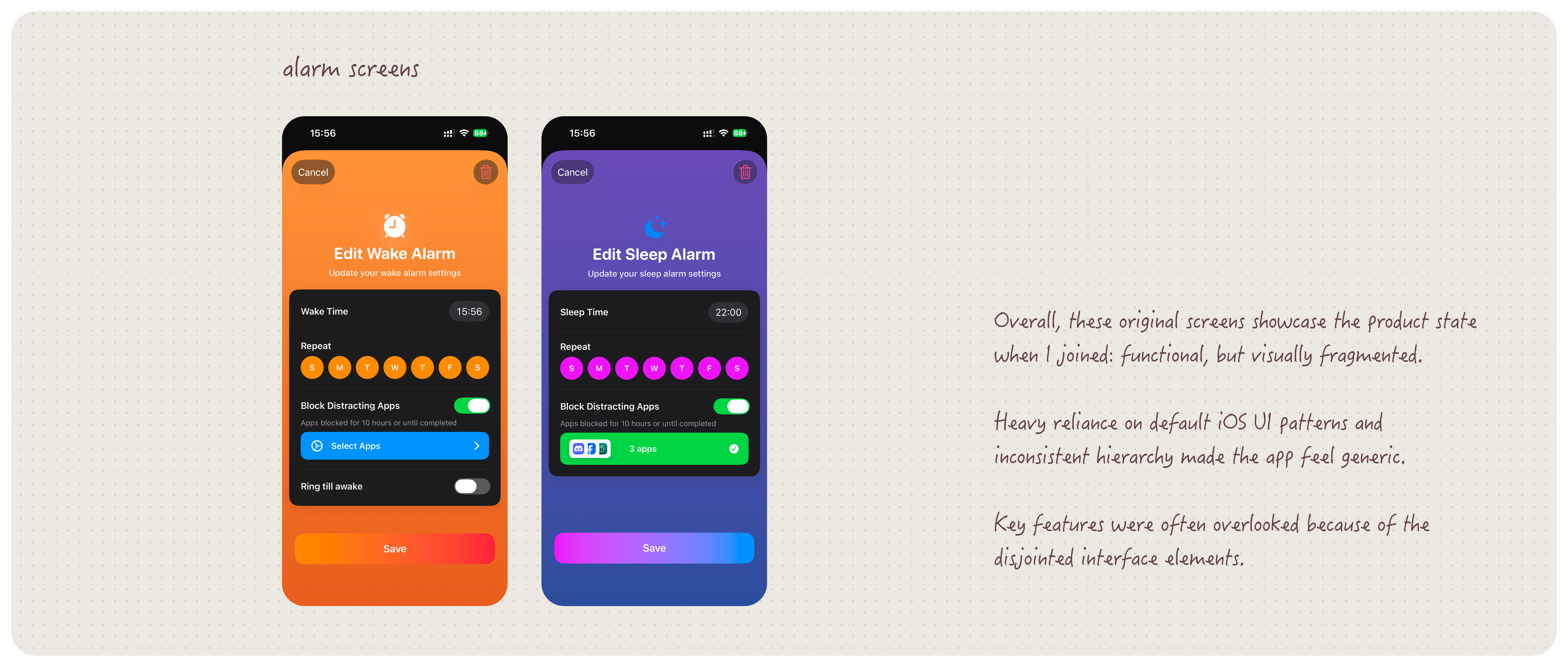 Alarm Screens