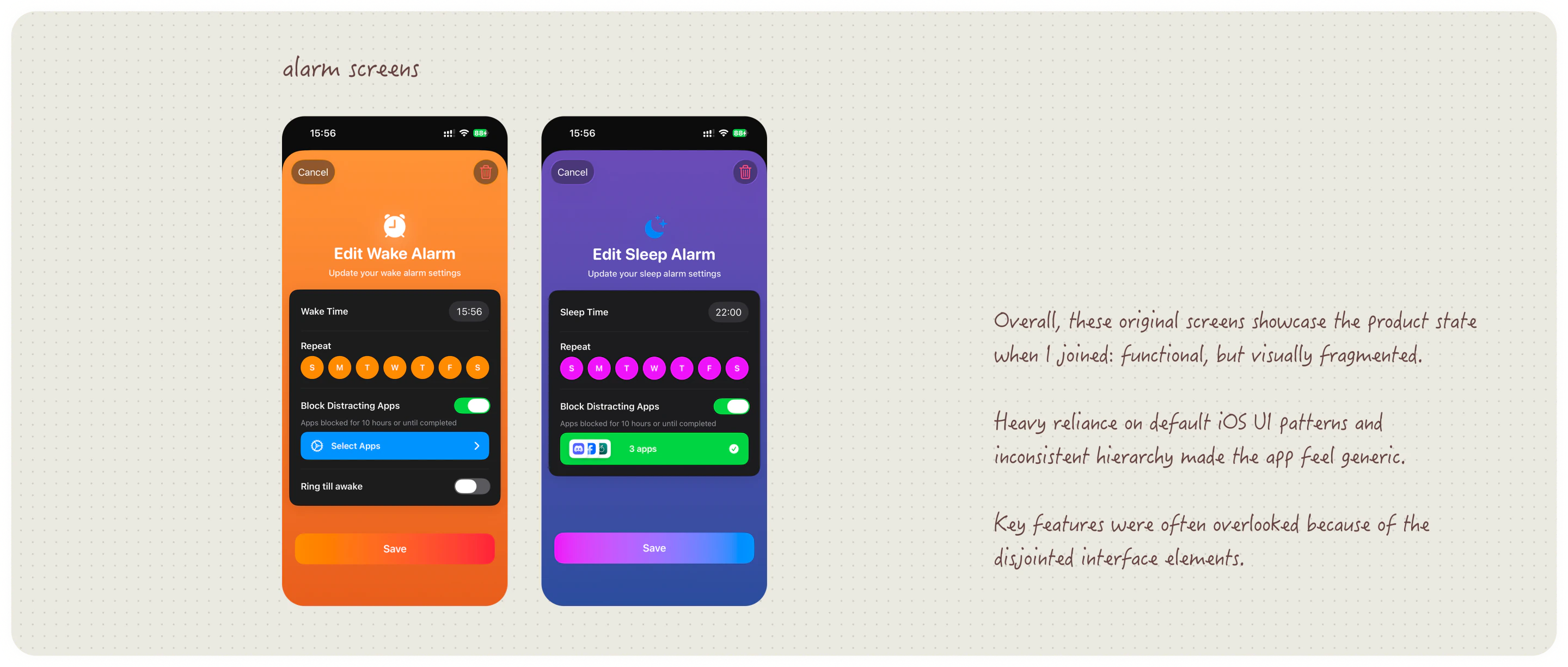 Alarm Screens