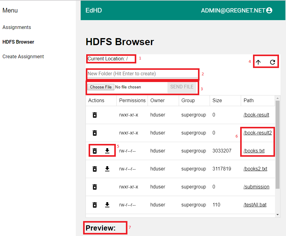 HDFS Browser Layout