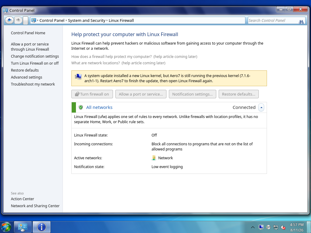 Windows Firewall restart diagnostic