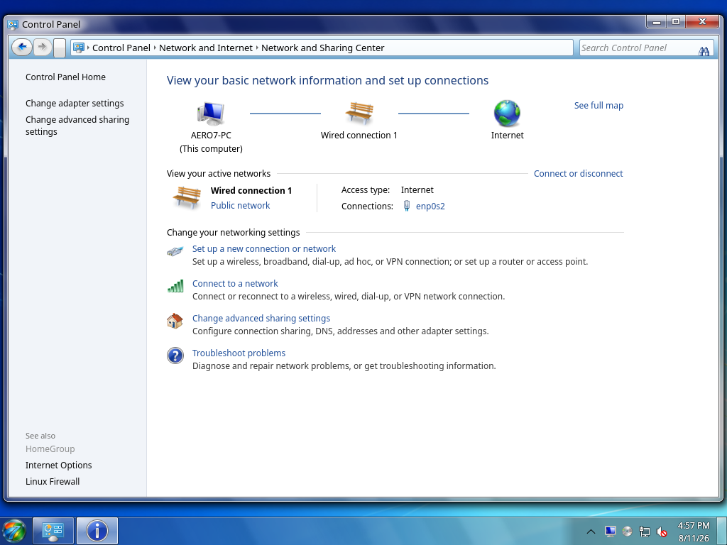 Network and Sharing Center