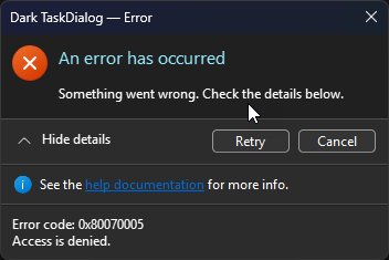 winapi - Dark Mode Task Dialog - Stack Overflow