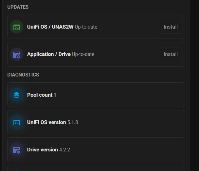 Drive Storage Card updates and diagnostics