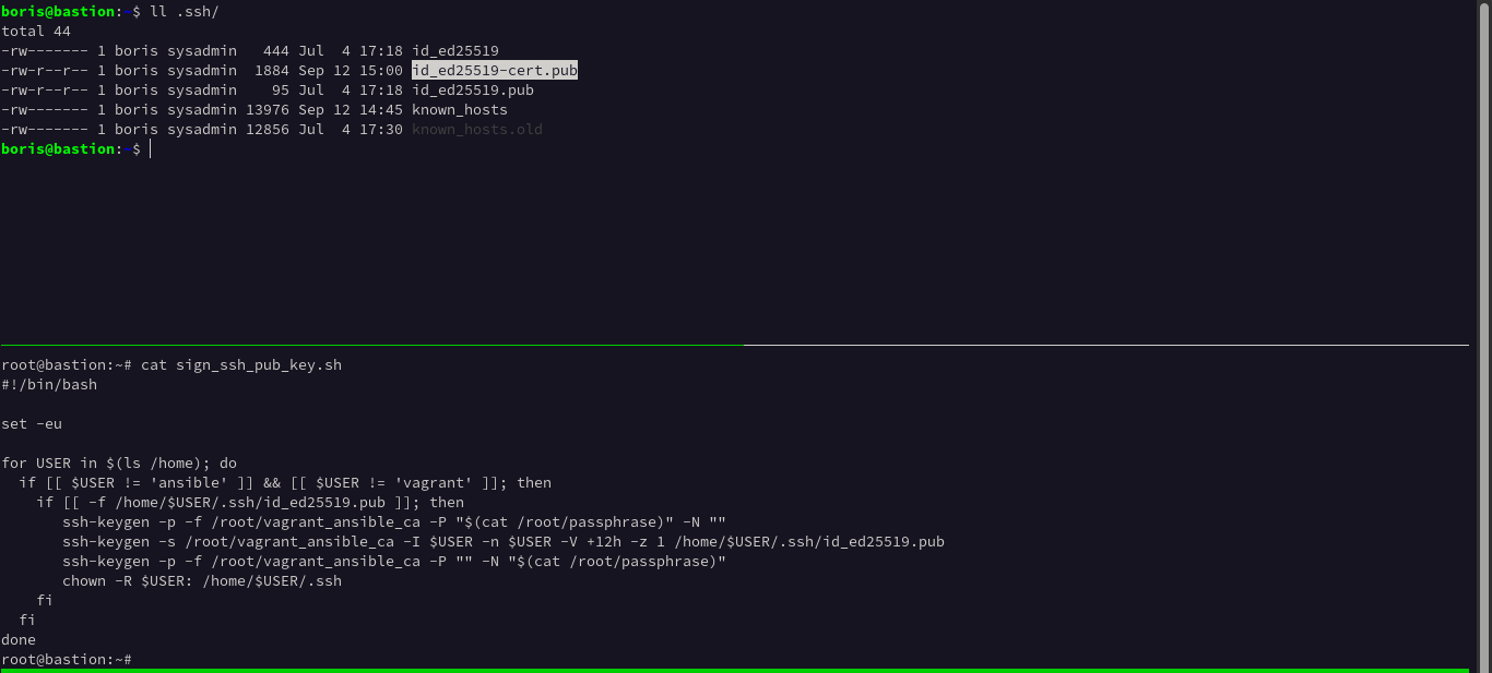 Bastion SSH certificate authority